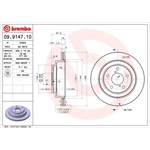 Brembo Prime Line Vented Brake Disc (09.9147.10) Fits: Subaru Rear Axle