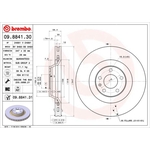 Brembo Prime Line UV Coated Vented Brake Disc (09.8841.31) Fits: Audi