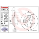 Brembo Prime Line UV Coated Vented Brake Disc (09.8842.21) Fits: Audi