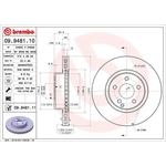 Brembo Prime Line UV Coated Vented Brake Disc (09.9481.11) Fits: Mercedes