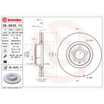 Brembo Prime Line UV Coated Vented Brake Disc (09.9540.11) Fits: Audi