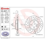 Brembo Prime Line UV Coated Vented Brake Disc - Drilled & Slotted (09.A047.11) Fits: Mini Front Axle