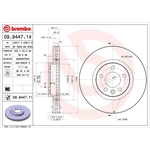 Brembo Prime Line UV Coated Vented Brake Disc (09.9447.11) Fits: VW
