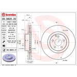 Brembo Prime Line UV Coated Vented Brake Disc (09.9825.21) Fits: Mercedes