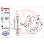 Brembo Prime Line UV Coated Vented Brake Disc - Drilled (09.8421.11) Fits: Porsche
