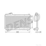 Denso Engine Cooling Radiator (DRM50063) Fits: Toyota