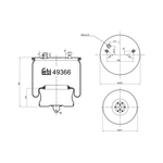 Air Spring with Steel Piston | Febi Bilstein 49366