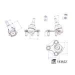 Febi Bilstein Ball Joint With Screw Set & Nut (183622) Fits: VW Front Axle Left
