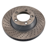 Febi Bilstein Vented Brake Disc - Drilled (44060) Fits: Porsche Rear Axle Left