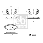 Febi Bilstein Brake Pad Set (195080) Fits: MG