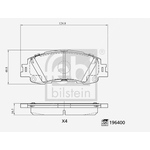 Febi Bilstein Brake Pad Set (196400) Fits: Toyota