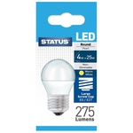 Status LED Edison Screw Round Warm White Bulb - 4W/275 Lumen