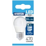 Status LED Edison Screw Round Cool White Bulb - 5.5W/470 Lumen