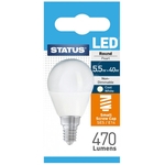 Status LED Small Edison Screw Round Cool White Bulb - 5.5W/470 Lumen