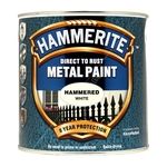 Hammerite Direct To Rust Metal Paint - Hammered White (5084839)