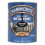 Hammerite Direct To Rust Metal Paint - Smooth Black (5084867)