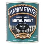 Hammerite Direct To Rust Metal Paint- Satin Black (5084907)