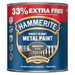 Hammerite Direct To Rust Metal Paint - Smooth Black - 750ml +33% EF (5158235)
