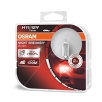 OSRAM Performance Bulbs Up To 100% More Brightness H11 (711) Pgj19-2 Halogen Night Breaker Silver