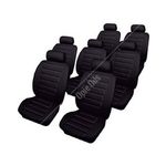 Cosmos Car Seat Covers Leatherlook - Set - Black for Vauxhall Zafira (2000-05)
