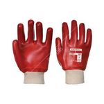 Portwest PVC Knitwrist Dipped Gloves - Red - Large (A400RERL)