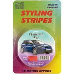 Castle Promotions Single Stripe - Red - 12mm - 10m Length (CPS12R)