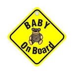 Castle Promotions Suction Cup Diamond Sign - Yellow - Baby On Board (DH01)