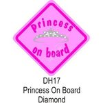 Castle Promotions Suction Cup Diamond Sign - Pink - Princess On Board (DH17)