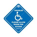 Castle Promotions Suction Cup Diamond Sign - Disabled please allow room for access (DH63)