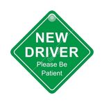 Castle Promotions Suction Cup Diamond Sign - New driver please be patient (DH65)