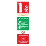 Signs & Labels Foam Fire Extinguisher Sign - Rigid Polypropylene - 300mm x 100mm (FFR08024R)