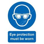 Signs & Labels Eye Protection Must Be Worn Sign - Rigid Polypropylene - 420mm x 297mm (FMA01249R)