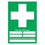 Signs & Labels First Aider Awareness Sign - Rigid Polypropylene - 297mm x 210mm (FMS04350R)