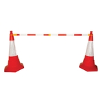 Signs & Labels Retractable Cone Bar Barrier - Red/White (FTRAF705)