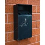 Signs & Labels Wall Mountable Compact Cigarette Bin - Black Textured Finish (FWAS0009)