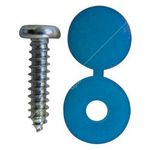 Pearl Consumables Number Plate Caps & Screws - Blue (PNP146R)