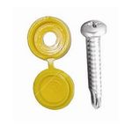 Pearl Consumables Number Plate Drill Screws & Caps - Yellow (PNP201)