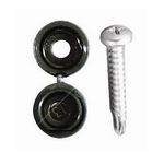 Pearl Consumables Number Plate Drill Screws & Caps - Black (PNP202)