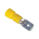 Pearl Consumables Wiring Connectors - Yellow - Male 250 - 6.3mm (PWC209)