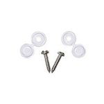 Wot-Nots Number Plate Screws & Caps - White - No.8 x 3/4in. (PWN643)