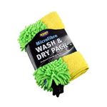 Kent Microfibre Wash & Dry Pack (Q2459) 2 in 1 wash mitt & drying towel
