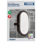 Status Taranto LED Bulkhead Fitting - Black - 5.5W (SLEDBLKBHBX2)