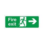 Castle Promotions Fire Exit Arrow Right - Self Adhesive Vinyl - 150mm x 400mm (SS013SA)