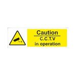 Castle Promotions Caution CCTV in Operation Sign - Self Adhesive Vinyl - 100mm x 300mm (SS026SA)