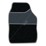 Streetwize Standard Universal Velour Mat Set - Black/Silver Binding - 4 Piece