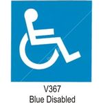 Castle Promotions Indoor Vinyl Sticker - Blue - Disabled (V367)