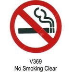 Castle Promotions Outdoor Vinyl Sticker - Transparent - No Smoking Symbol (V369)