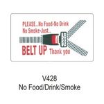 Castle Promotions Outdoor Vinyl Sticker - White - No Food/Drink/Smoking (V428)
