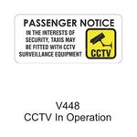 Castle Promotions Outdoor Vinyl Sticker - White - Cctv Passenger Notice (V448)