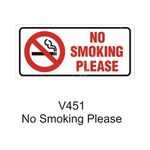 Castle Promotions Outdoor Vinyl Sticker - White - No Smoking Please (V451)